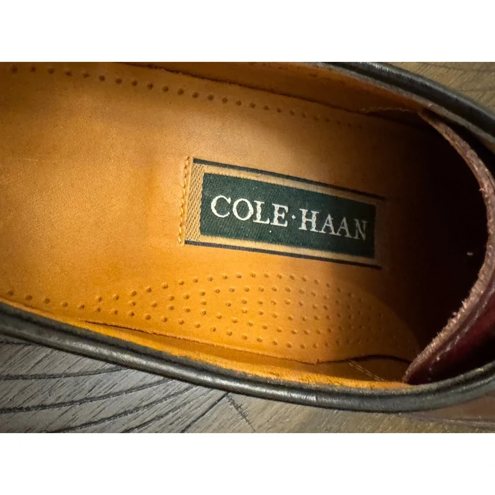 Cole Haan‎ Mens 8 D Burgundy Leather Cap Toe Oxford Dress Shoes